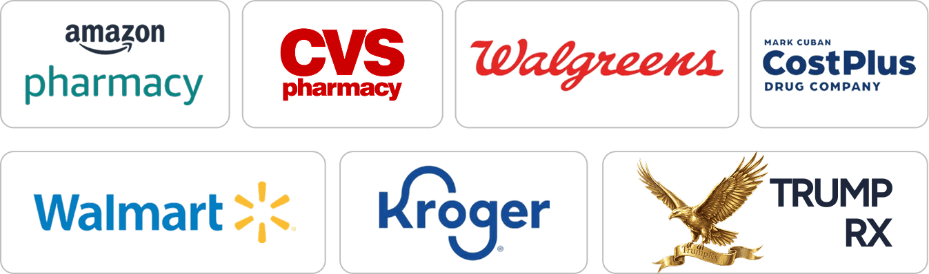 Pharmacies we send prescriptions to, including CVS, Walgreens, Walmart, Amazon Pharmacy and Cost Plus Drugs